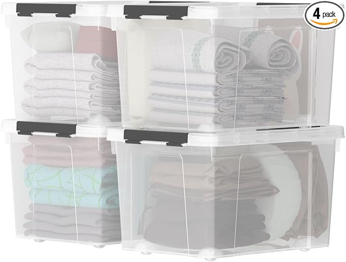Zopnny 52 Quart Stackable Plastic Storage Bins by Zopnny