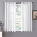 Tollpiz Short Sheer Curtains Linen Textured Living Room Curtain Sheers Light by Tollpiz