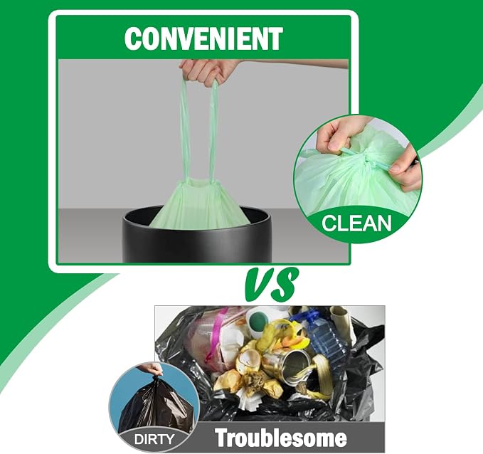 13 Gallon Compostable Trash Bags, Biodegradable Drawstring Compost Food Waste - Image 4