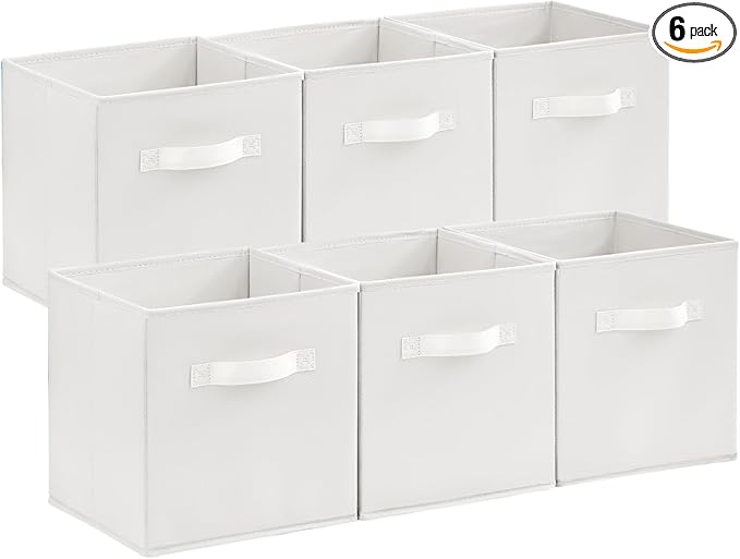 Lifewit Collapsible Fabric Storage Cubes Bins Set 11 Inch, Foldable Cubby by Lifewit