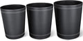KINGFOM 3 Pack PU Leather Small Office Trash Can Wastebasket, Round Garbage by KingfomLeatherHomeOfficeDecor