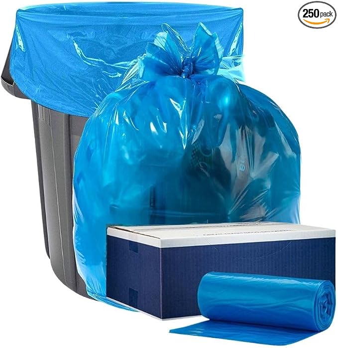 Plasticplace 12-16 Gallon Recycling Bags │ 1.2 Mil │ Blue Garbage Can Liners by Plasticplace