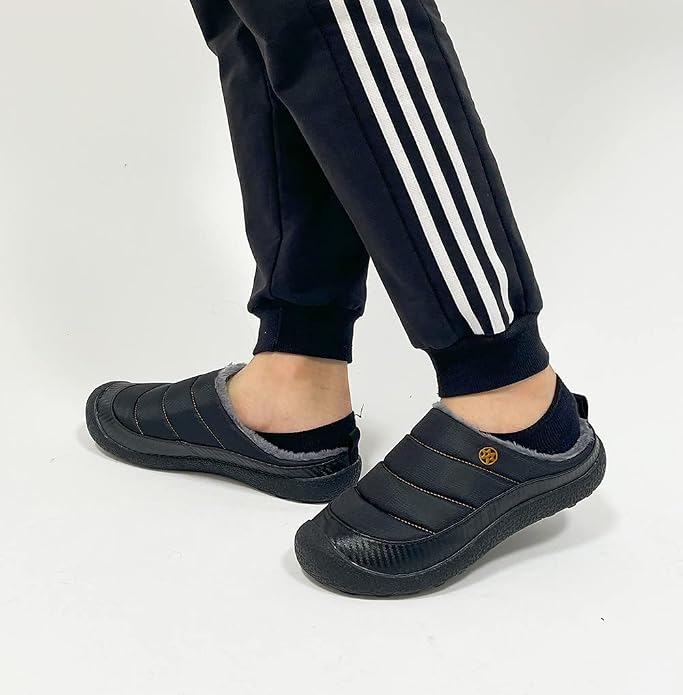 Womens Mens House Slippers Slip on Snow Winter Warm Fully Fur Lined Slippers - Image 7