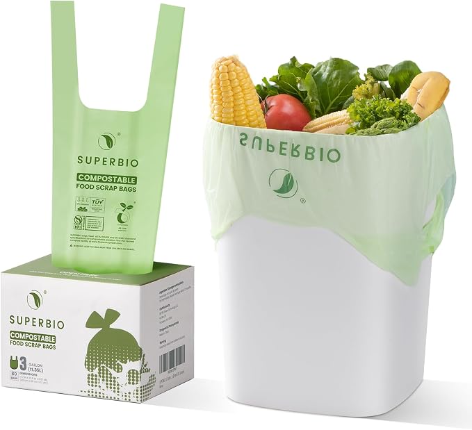 SUPERBIO 3 Gallon Compostable Food Waste Bags, Food Scrap Bags - Image 3