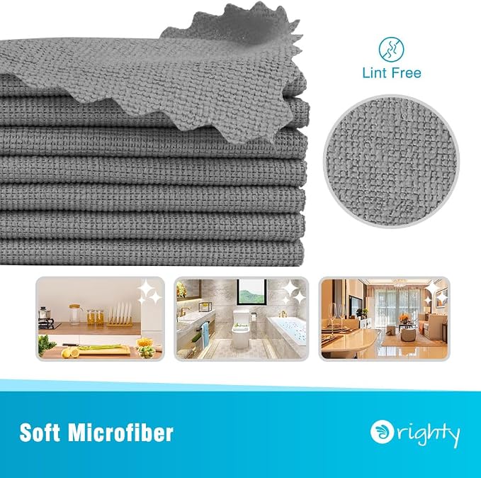 Orighty Grey Microfiber Cleaning Cloth, 100 Pack Highly Absorbent Cleaning - Image 2