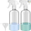 Glass Spray Bottles with Silicone Sleeves, Mist and Stream Empty Refillable by Bealee