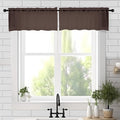 Chyhomenyc Sheer Valances for Windows 2 Pieces, 42Wx14L Inches Brown Small by Chyhomenyc