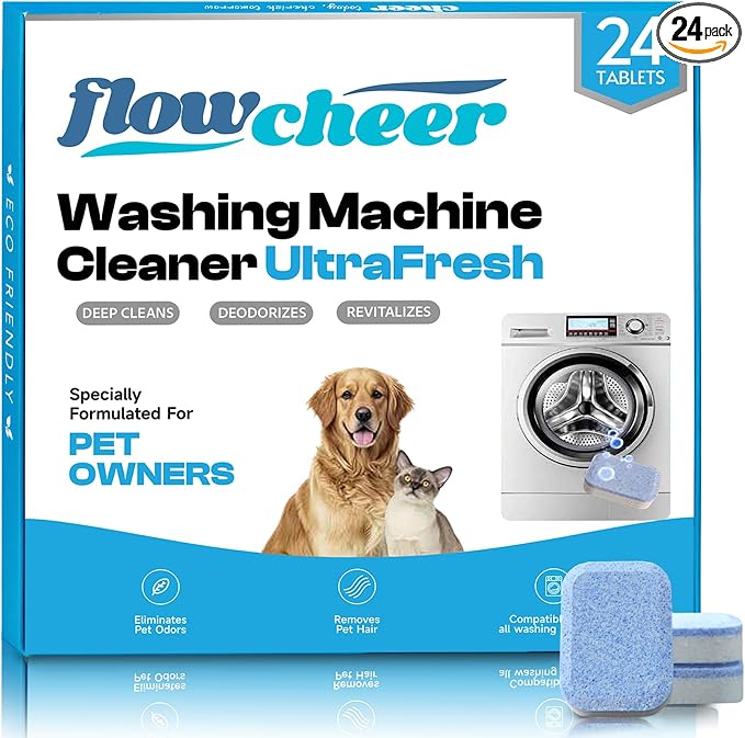 Washing Machine Cleaner Tablets, Septic Safe Descaler by Flowcheer