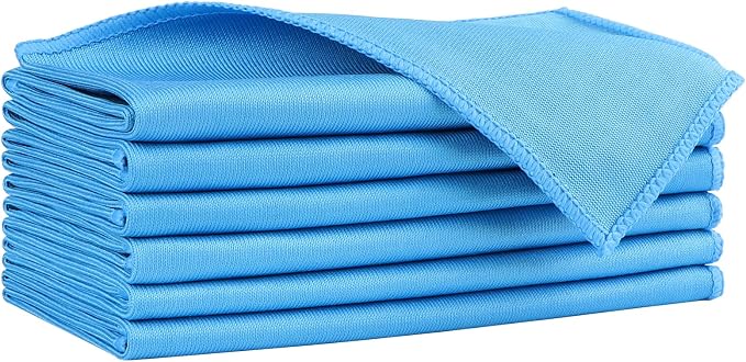 HOMEXCEL Microfiber Glass Cleaning Cloths 6 PK, Lint Free Streak Free, Reusable by HOMEXCEL