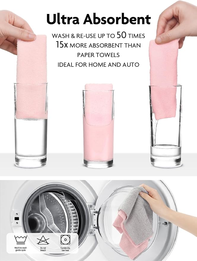 Fantasticlean Microfiber Cleaning Cloth Roll -60 Pack, Tear Away Microfiber - Image 5