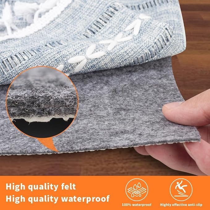 Non-Slip Rug Pads 2 x 8 ft, 100% Waterproof Extra Large Area Rugs Non Skid Rug - Image 5