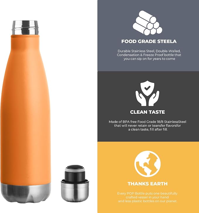 MEWAY 17oz Sport Water Bottle 12 Pack Vacuum Insulated Stainless Steel - Image 3