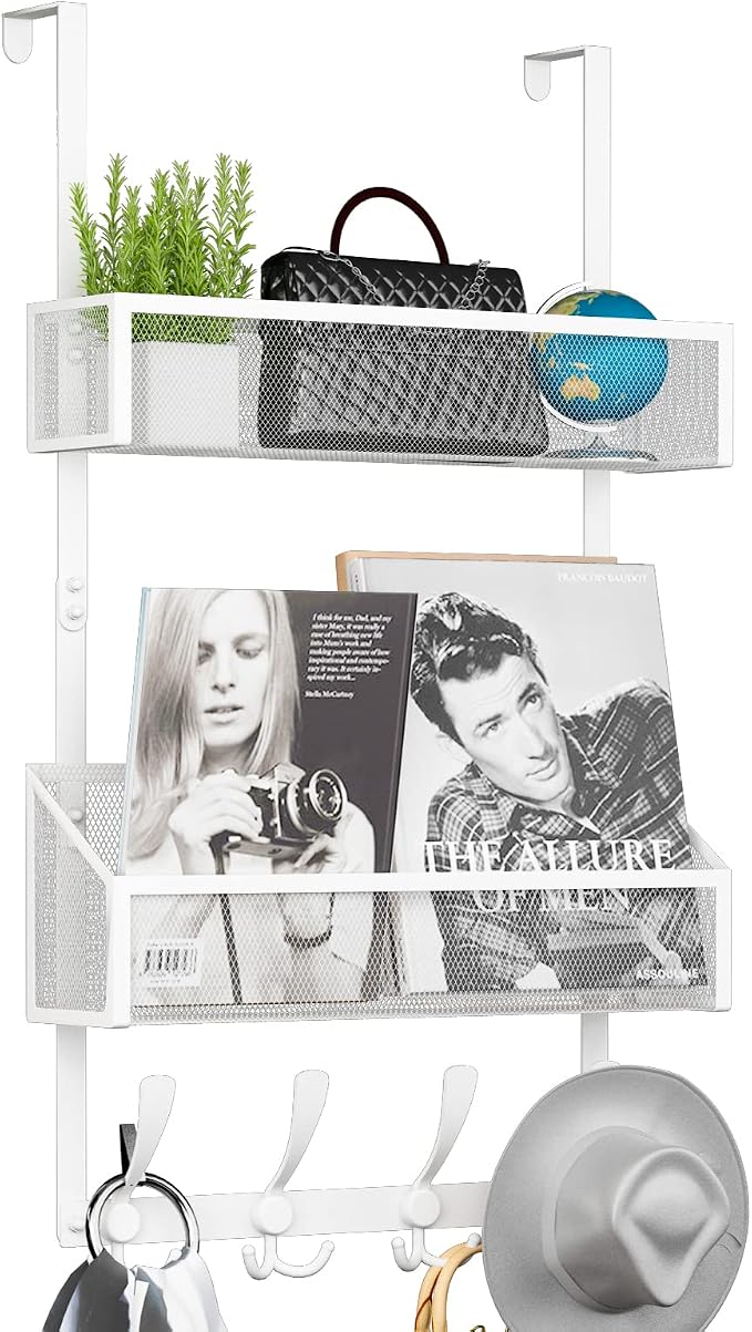Over The Door Hooks Organizer, Coat Rack Over The Door Storage Hanger Towel Rack by Kaiferty