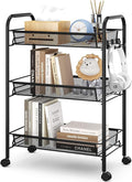 TOOLF 3-Tier Metal Rolling Cart, Mesh Wire Easy Assemble Utility Cart, Storage by TOOLF