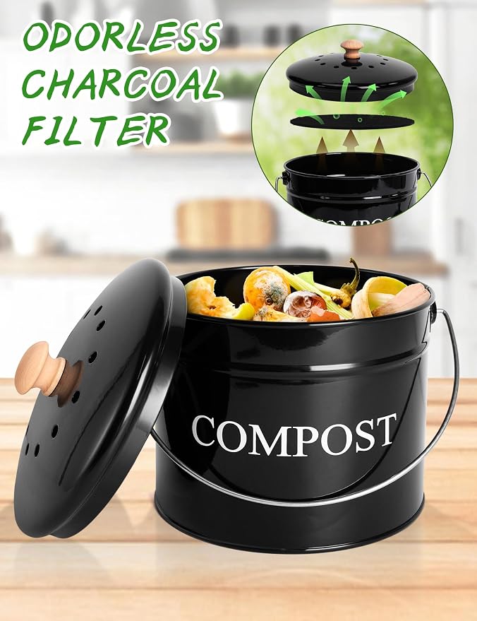 Compost Bin - 1 Gallon Countertop Composter - Image 2