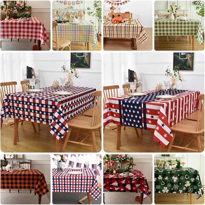 Waterproof Plaid Tablecloth Fabric - Image 4