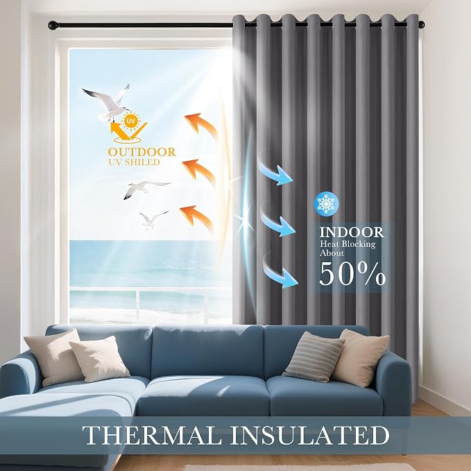 PONY DANCE Short Gray Blackout Curtains - Image 4