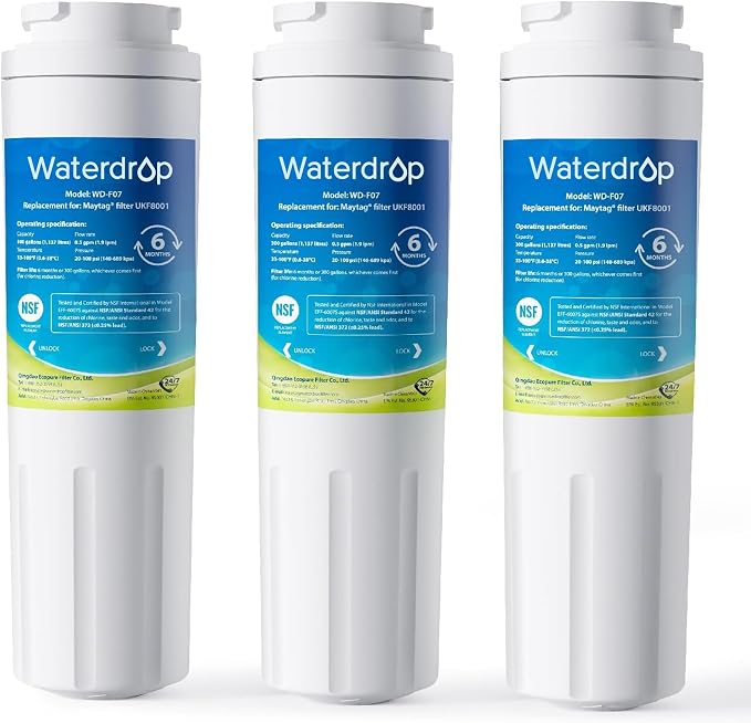 Waterdrop EDR4RXD1 Replacement for EveryDrop® Filter 4, Whirlpool® UKF8001 by Waterdrop