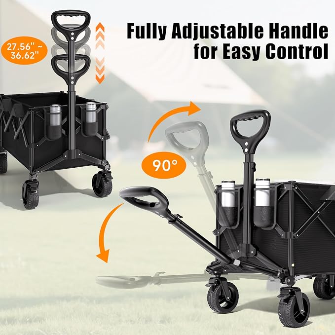 Collapsible Wagon Cart with Universal Wheels, 480LBS Wagons Carts Heavy Duty - Image 6
