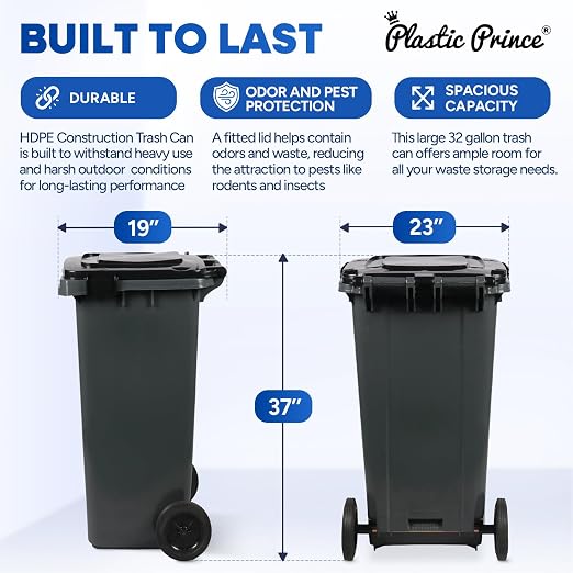 32 Gallon Step-On Large Outdoor Trash Can - Image 5
