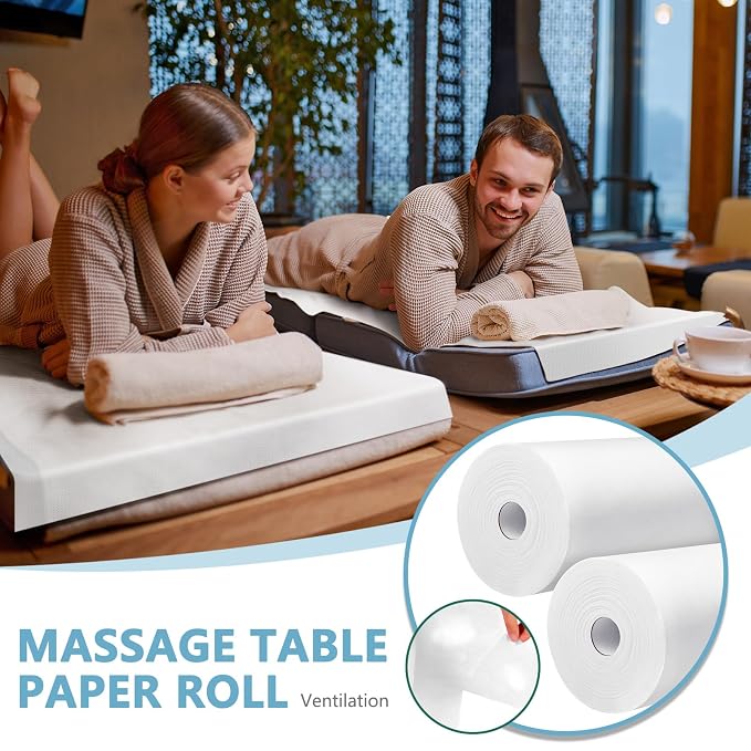 Tudomro 2 Roll Disposable Non Woven Bed Sheets 24 x 71 Inch Massage Table Paper - Image 5
