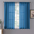 Tollpiz Short Sheer Curtain Linen Textured Bedroom Curtains Sheer Light by Tollpiz