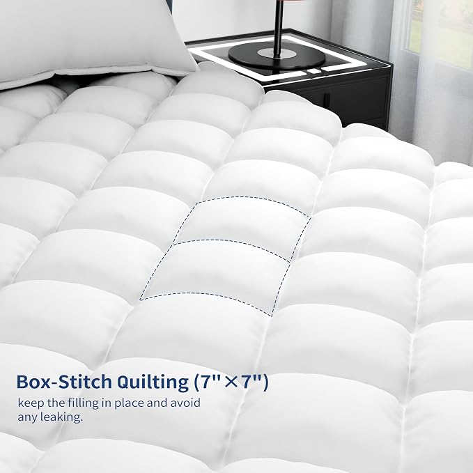 Sunflower Full Mattress Pad, Hypoallergenic Cotton Mattress Cover, 18-22" Extra - Image 8