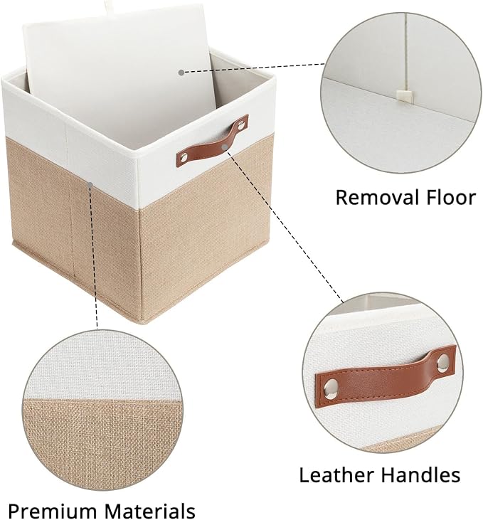 HNZIGE Fabric Baskets for Organizing 13x13 Storage Cubes, Cloth Storage Bins - Image 3
