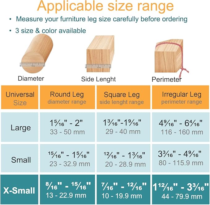 16 Pcs Chair Leg Protectors for Hardwood Floors, Silicone Felt Furniture Leg - Image 2