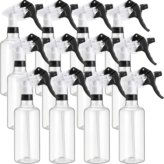 Eccliy 12 Pcs 16 Oz Plastic Spray Bottle, Adjustable Empty Reusable Sprayer by Eccliy