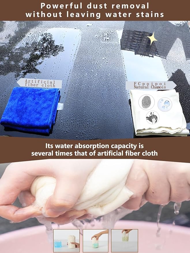 Glasses Cleaning Cloth Chamois Leather Natural Premium Cloth, Eye Glass Clean - Image 5
