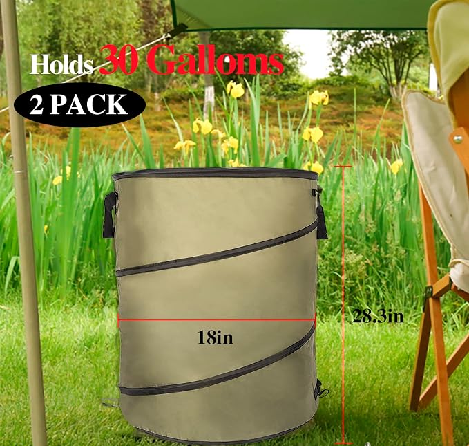 Collapsible Lawn and Leaf Bag Pop-Up Trash Can/Recycle Bin Leaf Waste Bag - Image 2