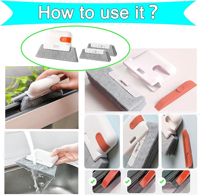 13pcs Window Groove Cleaning Brush Kit, Magic Window Track Cleaner, Crevice - Image 4