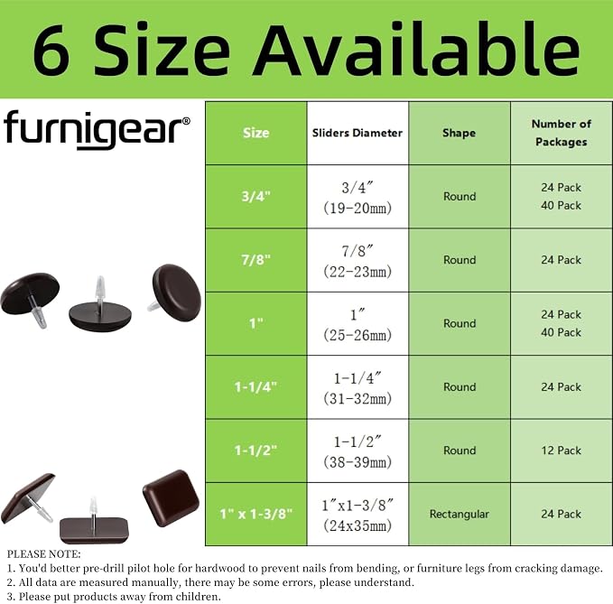 Furniture Sliders-Furnigear Nail in Chair Glides - Image 3