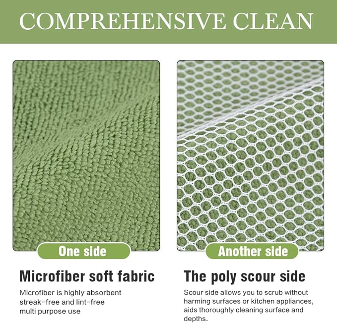 SINLAND 5 Color Assorted Microfiber Dish Cloth Towels Best Kitchen Cloths - Image 3