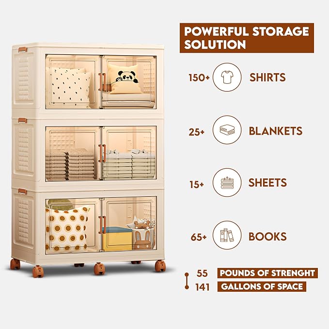 568QT/141Gal 3 Layer Stackable Storage Bins - Image 4