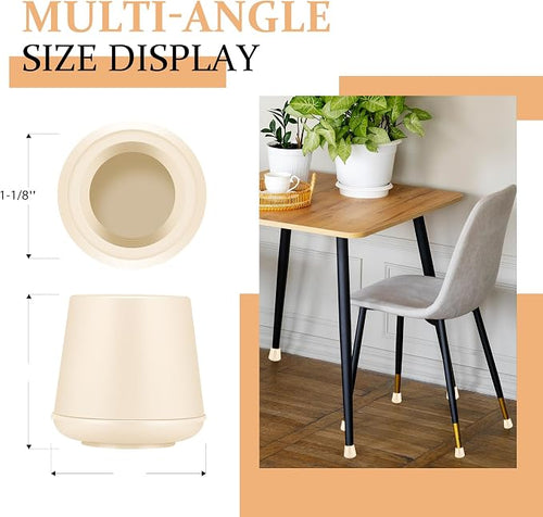 1-1/8" Round Rubber Chair Leg Tips Caps, Chair Leg Floor Protectors, Non-Slip - Image 2
