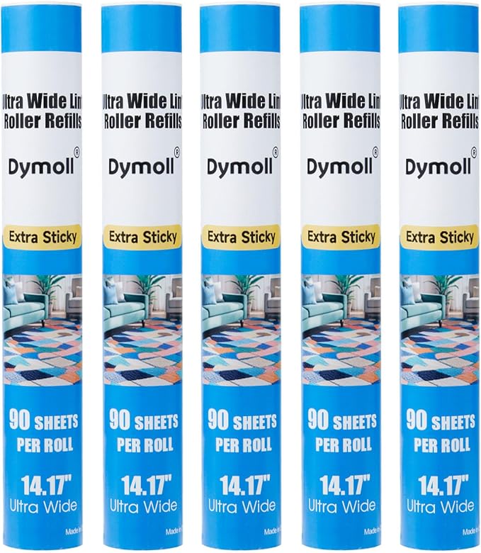 14.17" Lint Roller Refills, Extreme Sticky Large Surface Lint Roller by DYMOLL