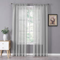 Tollpiz Sheer Curtain Linen Textured Bedroom Curtains Sheer Light Filtering Rod by Tollpiz