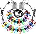 2 Pack Camping Clothesline Portable 12 Clothespins, Camping Accessories Travel by DAGONGREN