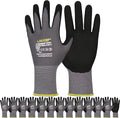 LOCCEF Work Gloves MicroFoam Nitrile Coated-6 Pairs, Seamless Knit Nylon Gloves by LOCCEF
