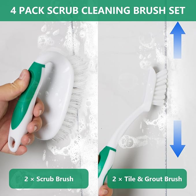 Scrub Brush Set, 4 Pack Deep Cleaning Brush Kit - Image 2