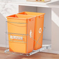Double 37 Quart Pull Out Trash Can Under Cabinet, Under Sink Trash Rack by RUNMI