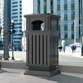 BEAMNOVA Trash Can Outdoor Top Tray Black Stainless Steel Commercial Garbage by BEAMNOVA