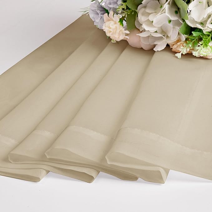 Chyhomenyc Taupe Sheer Curtains 24 Inch Length, Short Window Curtains - Image 7