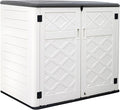 ZZM Large Outdoor Storage Shed, 48 Cu Ft Resin Versatile Storage Cabinet by ZZM