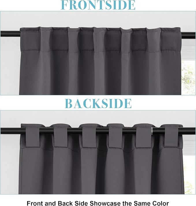 RYB HOME Blackout Curtains 80 inches Long Thermal Insulating Large Window - Image 3