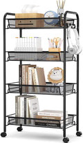 TOOLF 4-Tier Rolling Cart, Metal Utility Cart by TOOLF