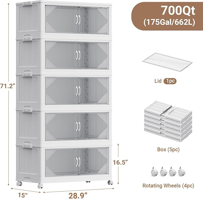 175Gal Plastic Stackable Storage Bins - Image 2