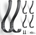 6-Pack Heavy Duty Coat Hooks for Wall Mount by BREYDROK